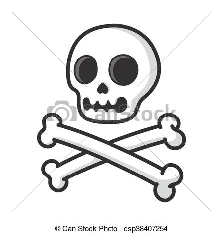 450x470 Skull And Crossbones. Simple Cartoon Skull And Crossbones Isolated
