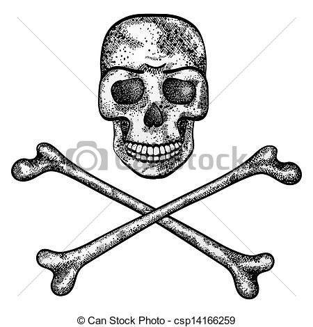 450x470 Vector Illustration Of Skull And Crossbones. Vector Illustration