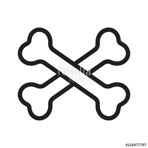 500x500 Crossbones Vector Icon Logo Pirate Bone Halloween Cartoon