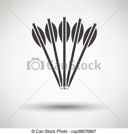 450x470 Crossbow Bolts Icon On Gray Background, Round Shadow. Vector