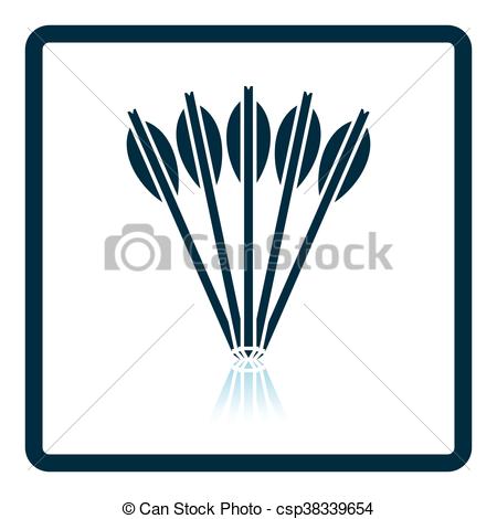 450x470 Crossbow Bolts Icon. Shadow Reflection Design. Vector Illustration.