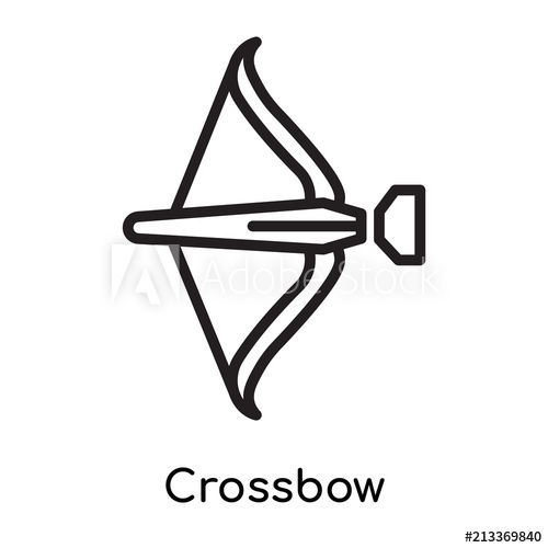 500x500 Crossbow Icon Vector Sign And Symbol Isolated On White Background