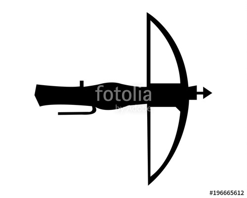 500x402 European Crossbow Silhouette And Illustration Stock Image And