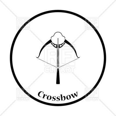 400x400 Thin Circle Design Of Crossbow Icon Vector Image Vector Artwork