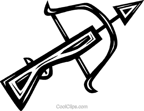480x369 Crossbow Royalty Free Vector Clip Art Illustration Vc040447