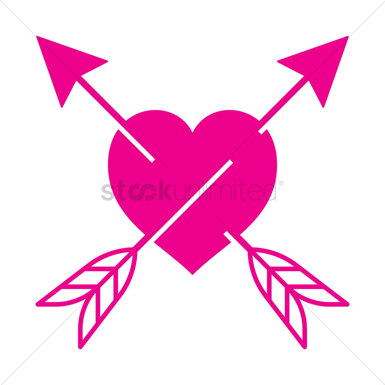1300x1300 Heart With Crossed Arrows Vector Image