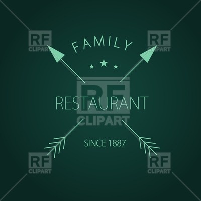 400x400 Restaurant Or Bakery Emblem With Two Crossed Arrows Vector Image