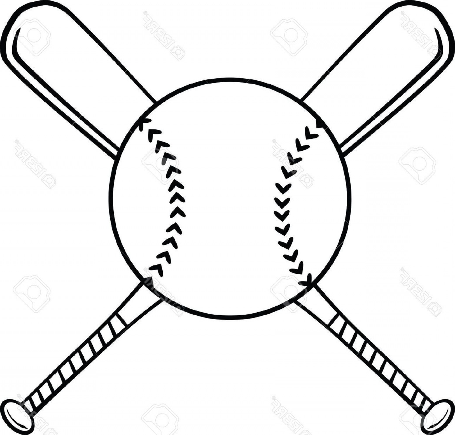 1560x1492 Easily Picture Of Baseball Bat And Ball Crossed Bats With Stock