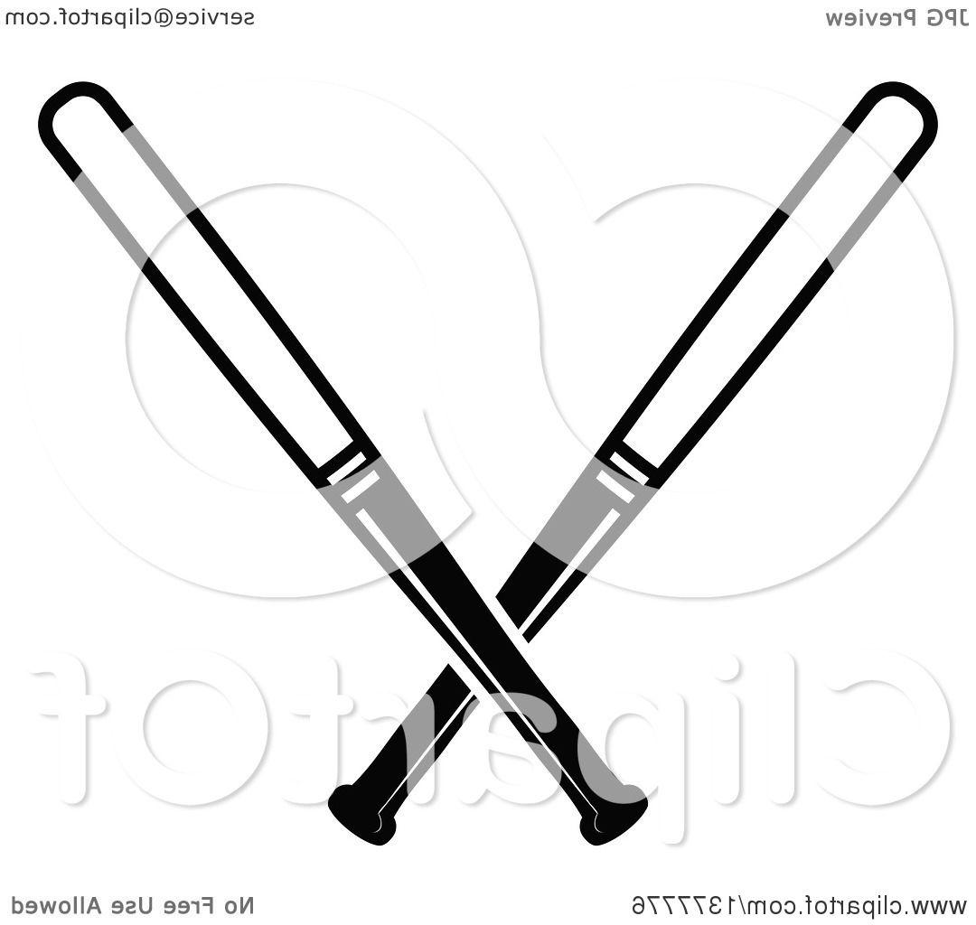1080x1024 Best 15 Clipart Of Black And White Crossed Bats Royalty Free