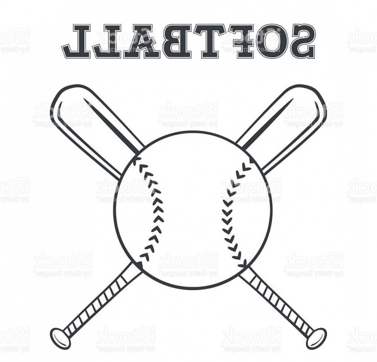 1473x1413 Black And White Softball Over Crossed Bats Logo Vector Lazttweet