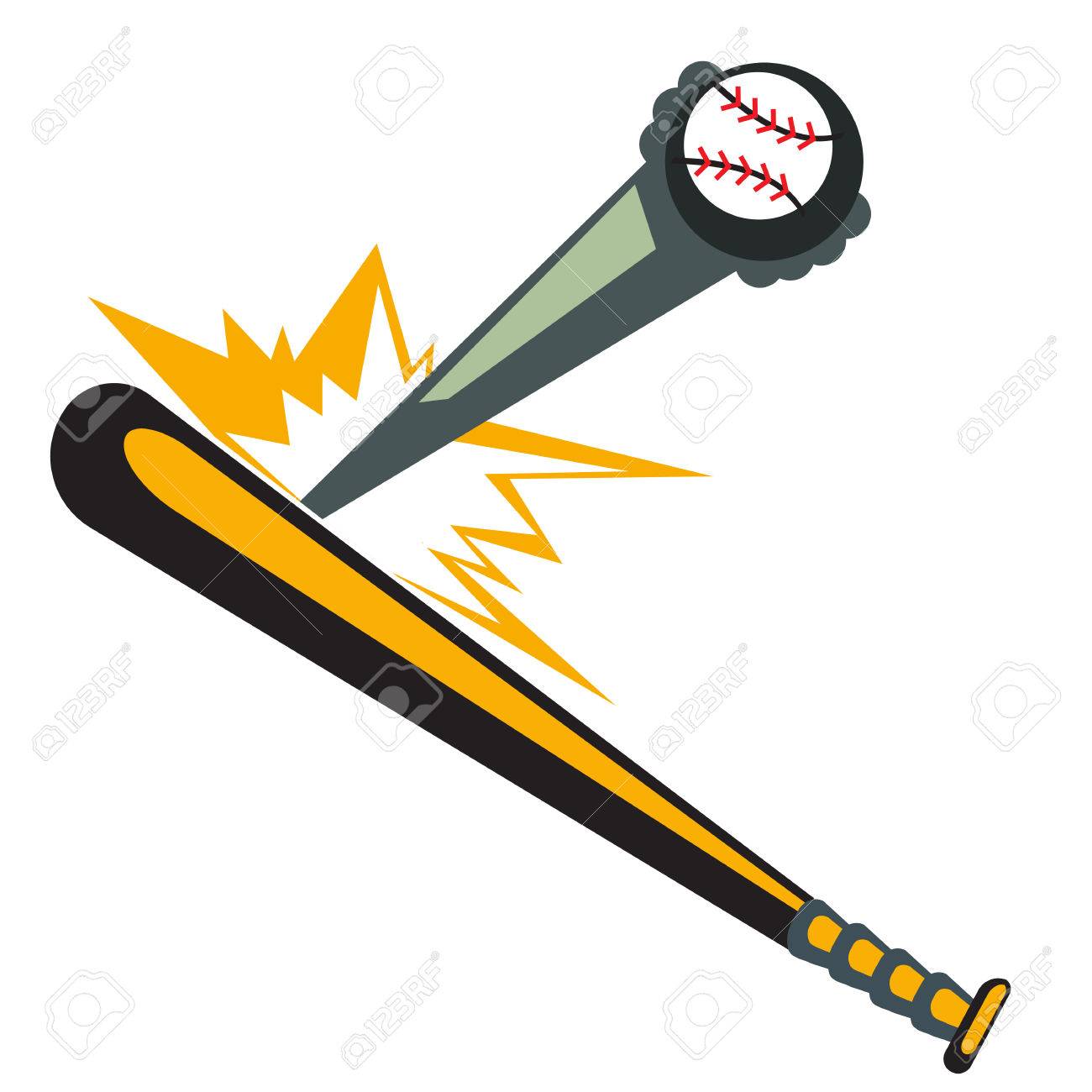 1300x1300 Easily Picture Of Baseball Bat And Ball Crossed Bats With Stock
