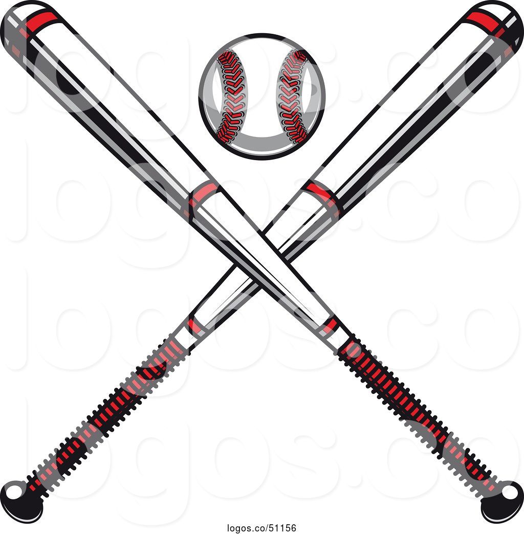 1024x1044 Logo Of White And Red Baseball And Crossed Bats By Vector
