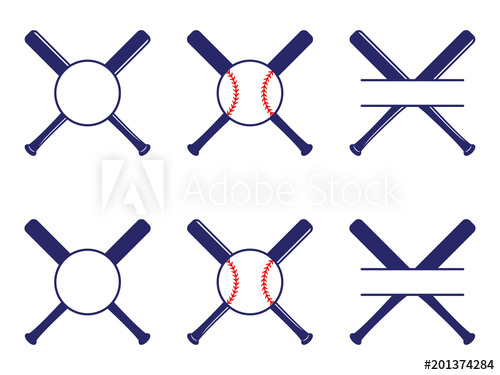 500x375 Vector Set With Baseball Logos, Split And Circle Monograms