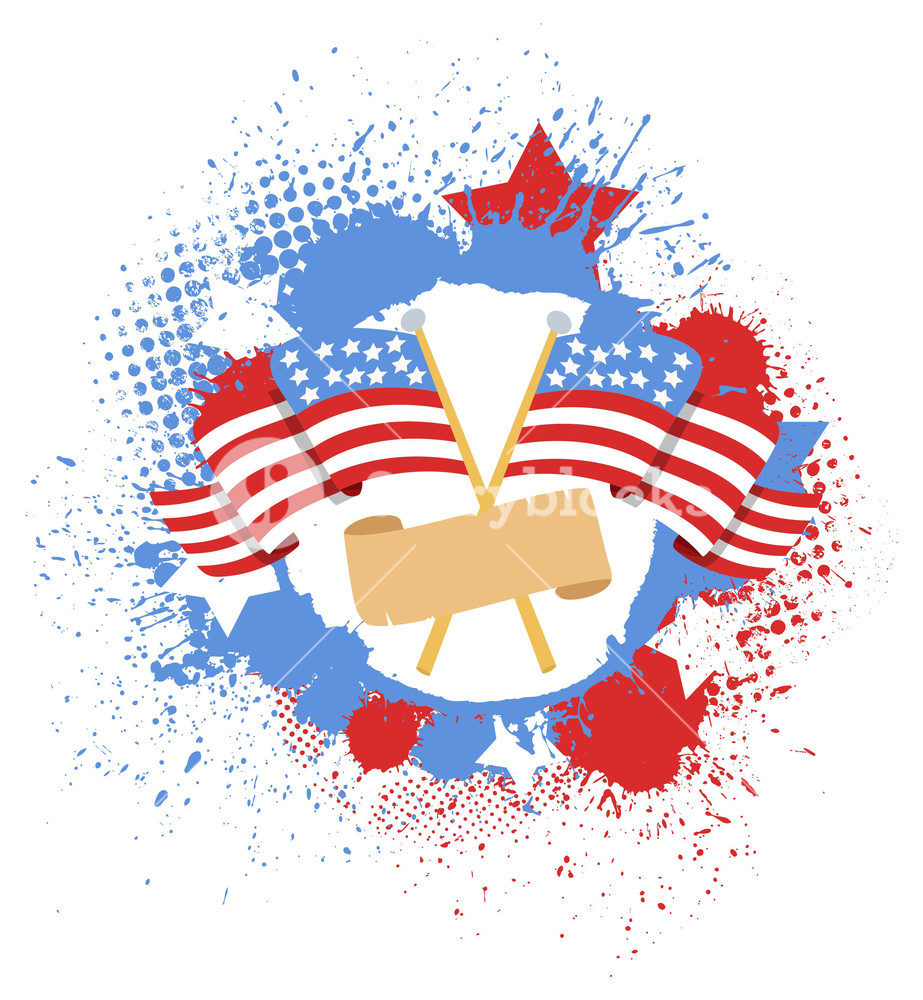 923x1000 Crossed Flags Usa Independence Day Vector Theme Design Royalty