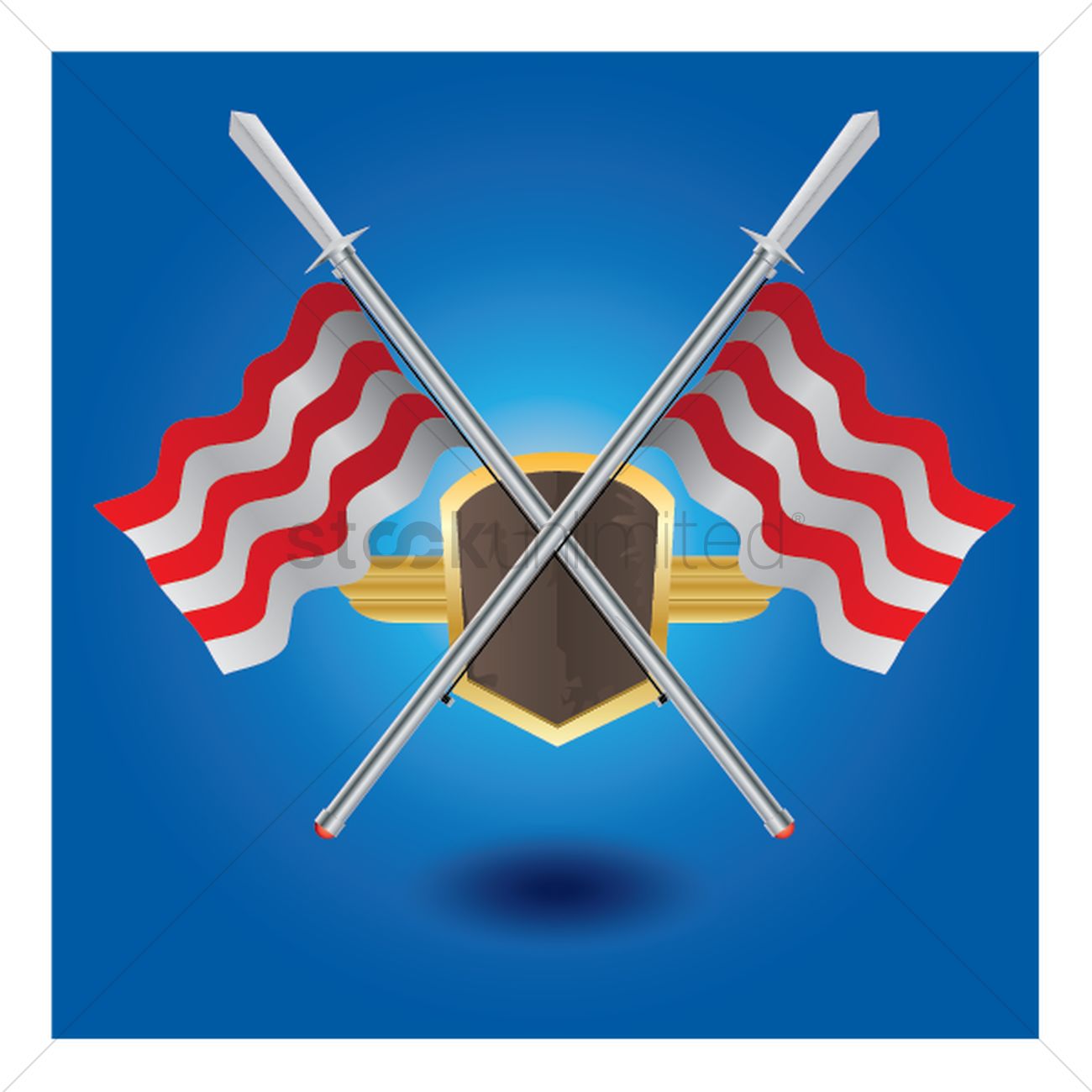 1300x1300 Crossed Flags Vector Image