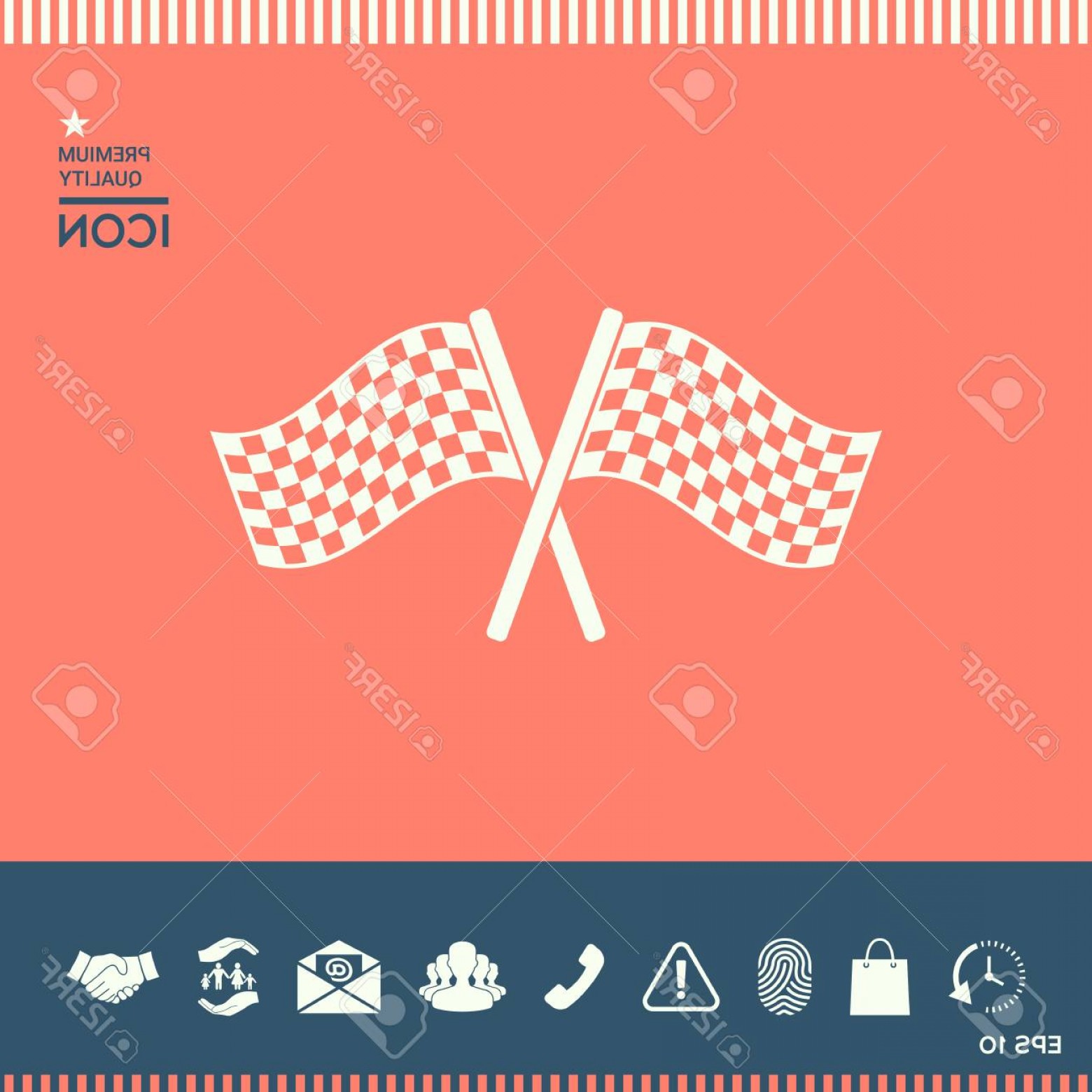 1560x1560 Photostock Vector Start Finish Cross Flags Icon On Plain