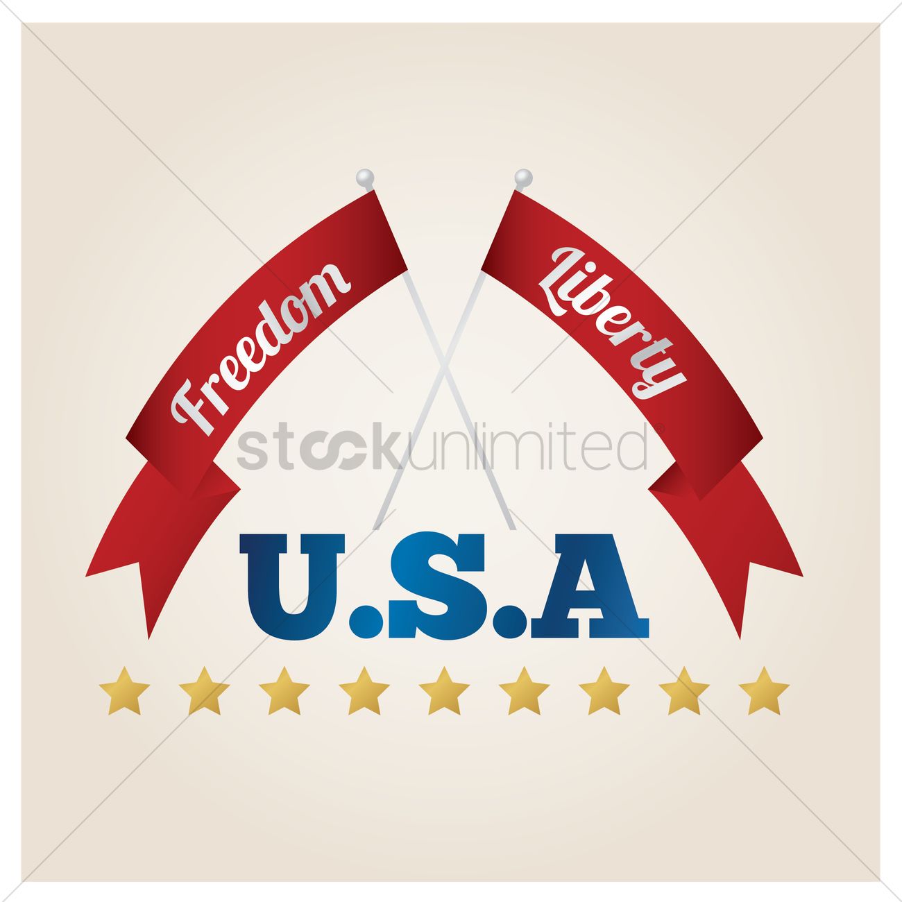 1300x1300 Usa With Crossed Flags Vector Image