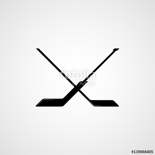 500x500 Ice Hockey Logo. Crossed Hockey Sticks Stock Image And Royalty