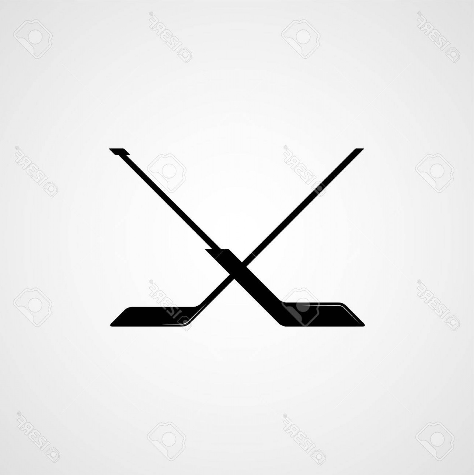 1558x1560 Photostock Vector Ice Hockey Logo Crossed Hockey Sticks Vector