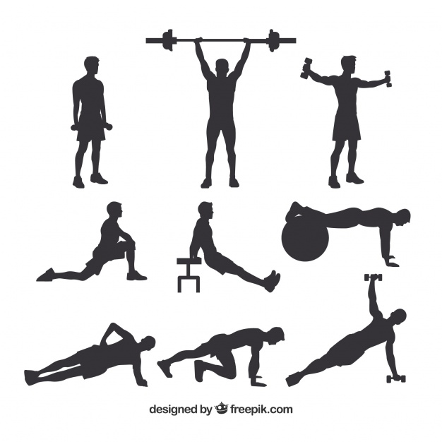 626x626 Set Of Male Crossfit Silhouettes Vector Free Download