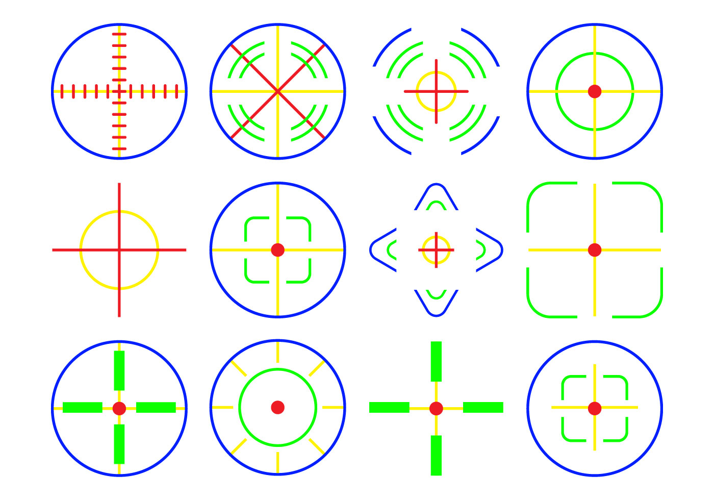 1400x980 Crosshairs Free Vector Art