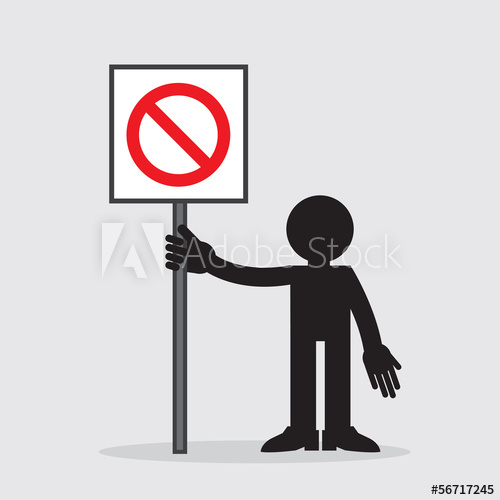 500x500 Silhouette Figure Holding Sign With Cross Out Symbol
