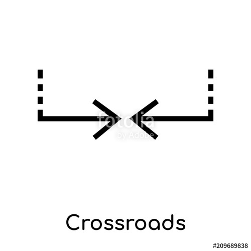 500x500 Crossroads Icon Vector Sign And Symbol Isolated On White
