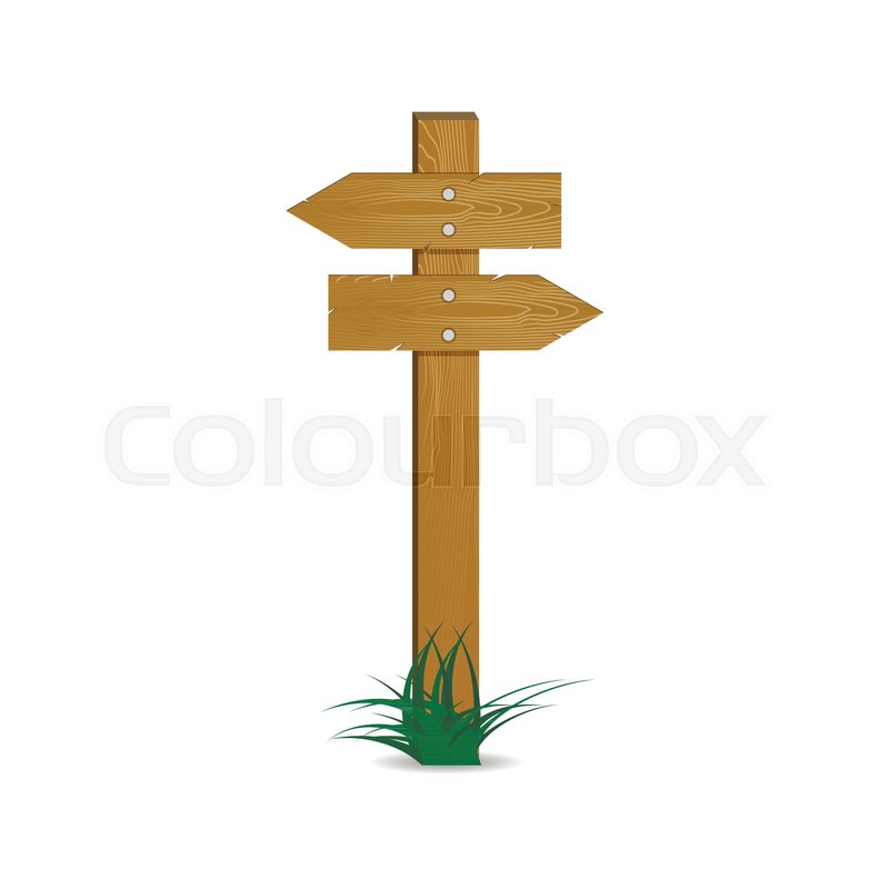 800x800 Crossroads Pointer Wooden Arrow. Vector Left And Right Pointing