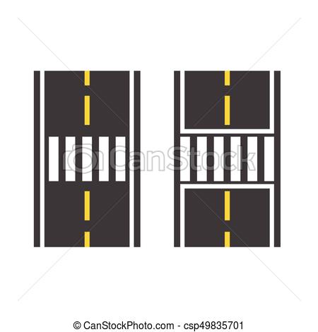 450x470 Pedestrian Crossing On Road Vector Illustration, Crosswalk Path