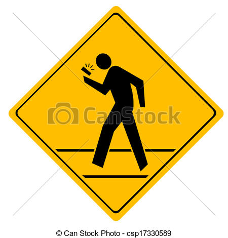 450x470 Road Sign Crosswalk. People Crossing The Road Talking On The Phone.