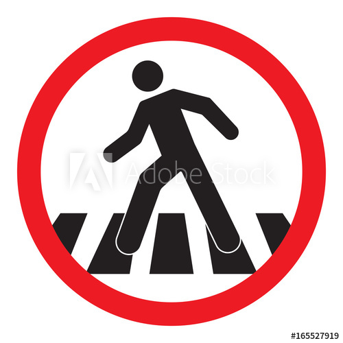 500x500 Crosswalk Sign, Street Sign Vector