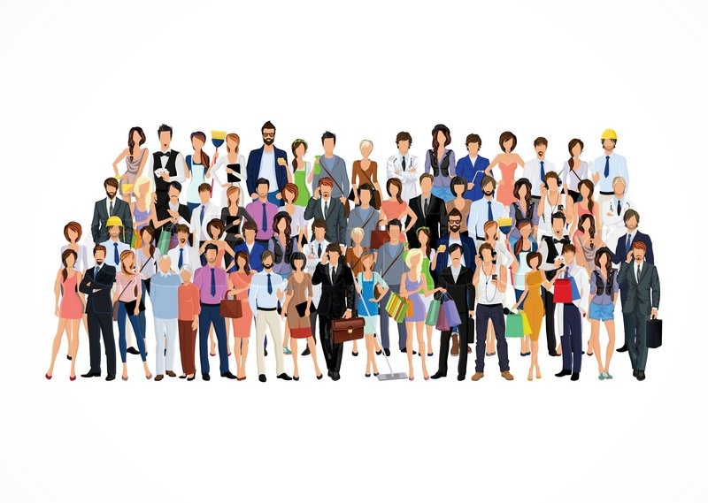 800x569 Large Group Crowd Of People Adult Professionals Poster Vector
