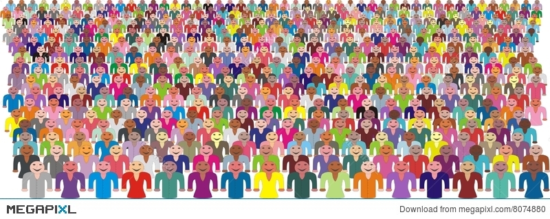 800x319 Colorful Crowd Of People Vector Illustration 8074880