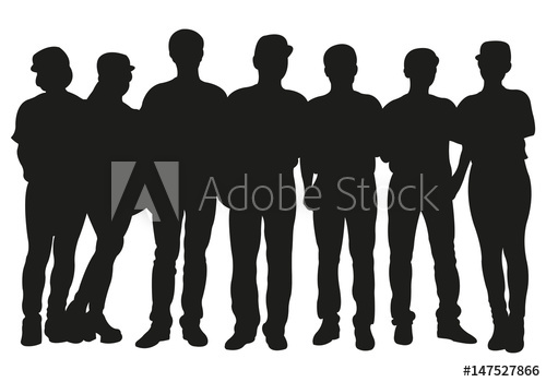 500x350 Crowd Of People Vector Silhouette