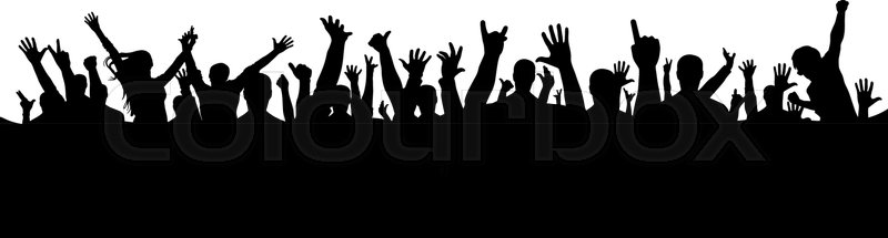 800x215 Hand Crowd Silhouette Stock Vector Colourbox