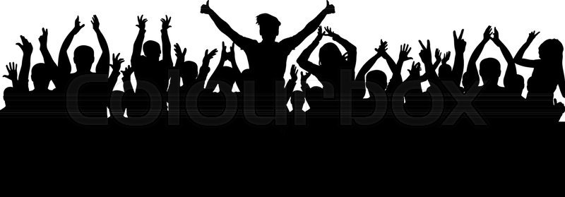 800x279 Applause Crowd Silhouette Stock Vector Colourbox