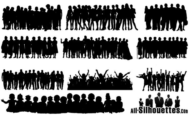 605x373 People Crowds Vectors [Eps Svg Ai Files] Free Vector