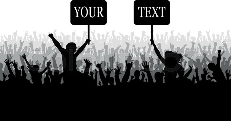 800x419 Protest People Crowd Silhouette Stock Vector Colourbox