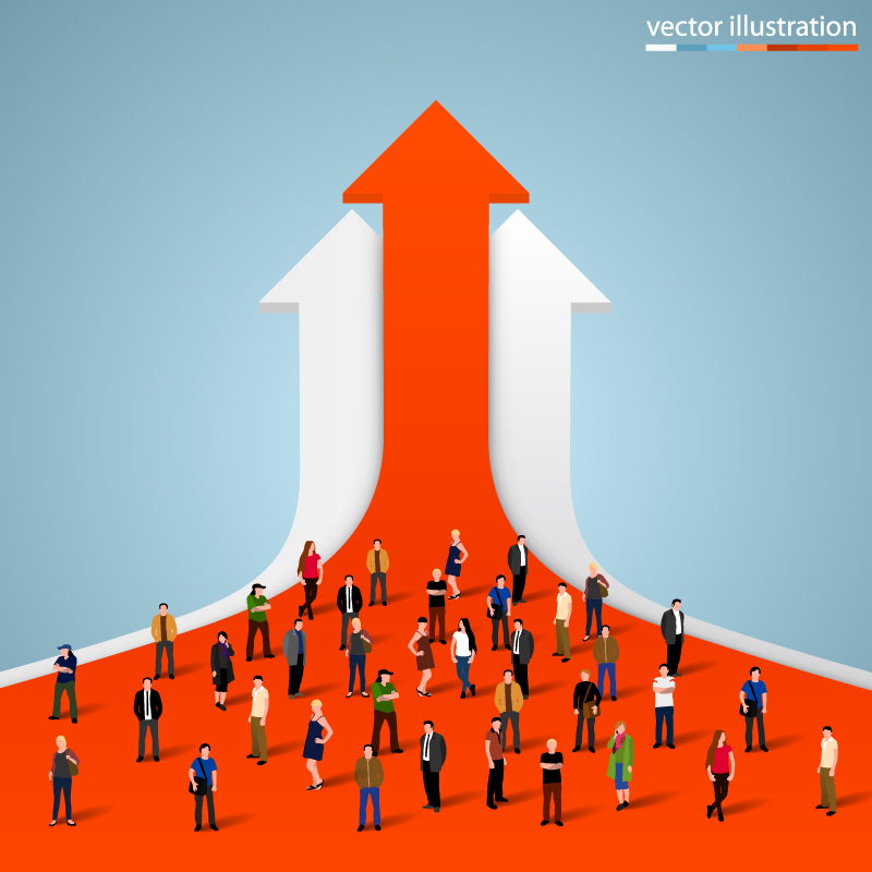 800x800 Arrow And Crowd Vector Free Vector Graphic Download