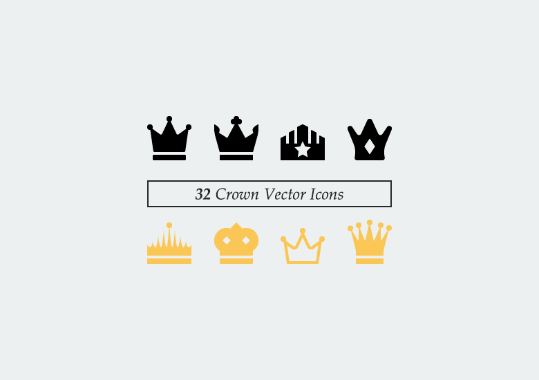 780x550 32 Crown Vector Icons