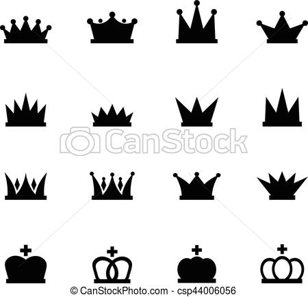 450x434 Set Of Crown Icons, Vector Illustration.