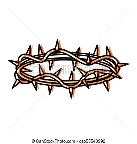 450x470 Crown Of Thorns Icon Over White Background, Colorful Design