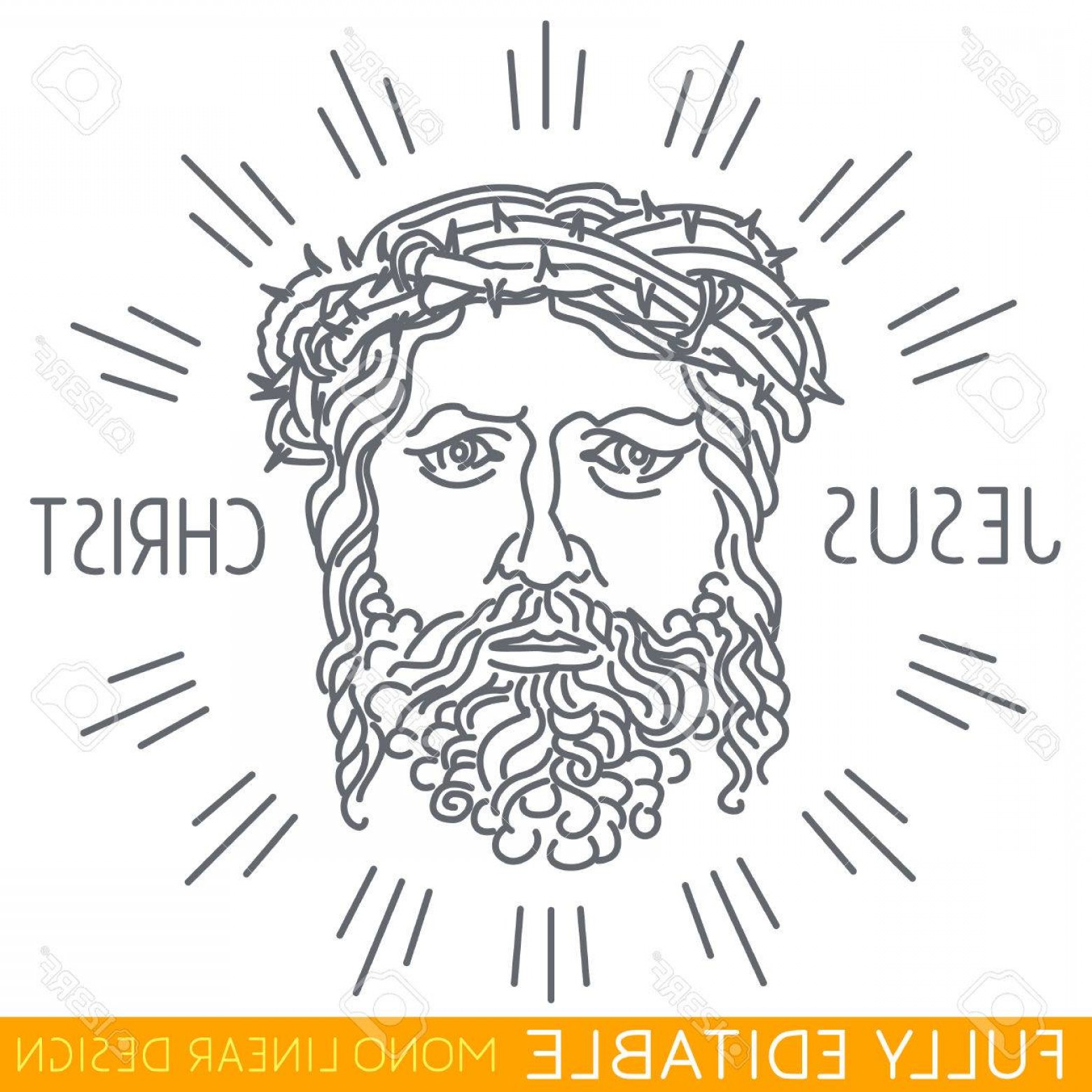 1560x1560 Photostock Vector Portrait Of Jesus Christ With A Crown Of Thorns