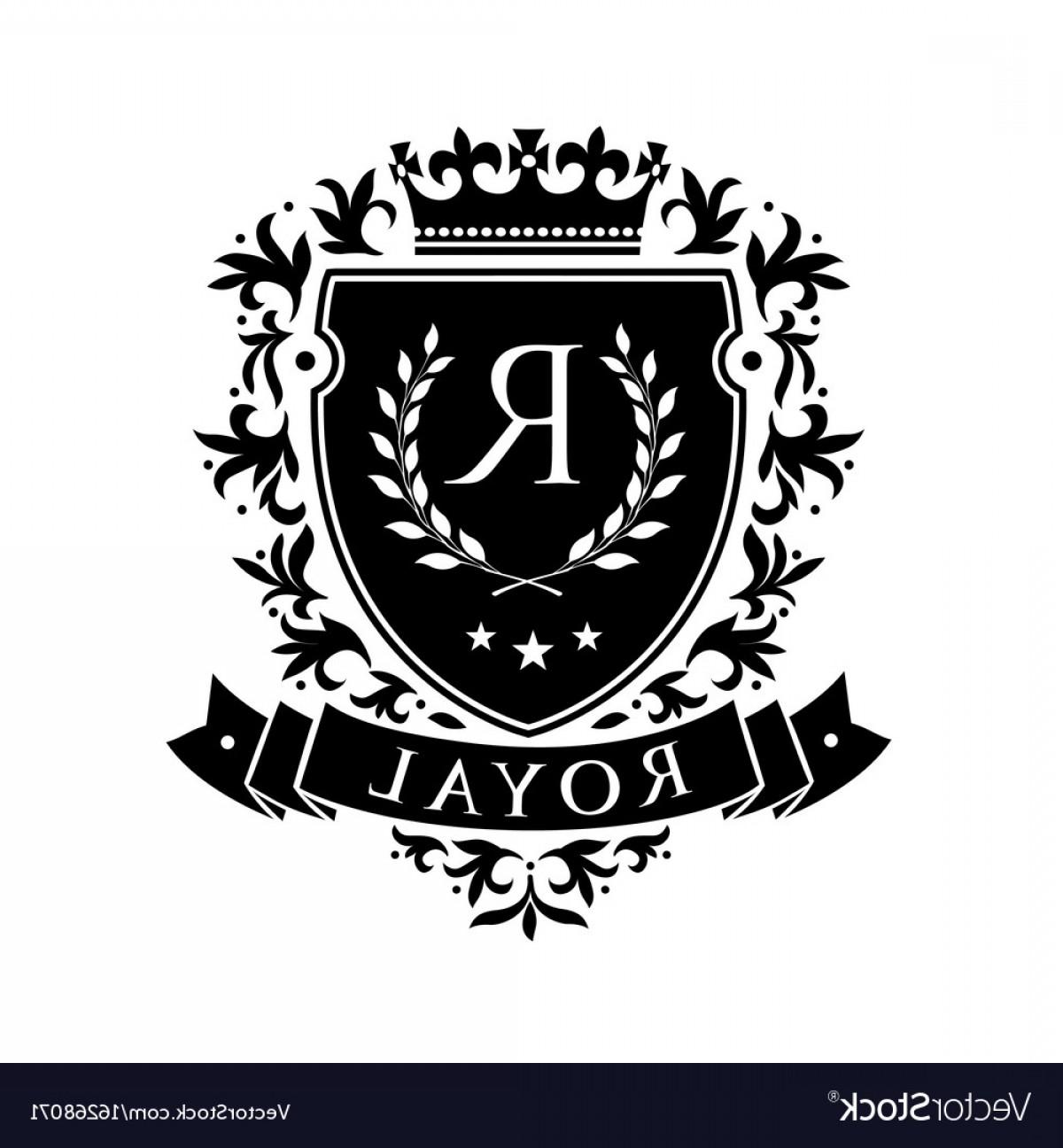 1200x1296 Royal Heraldic Emblem Shield With Crown And Vector Shopatcloth