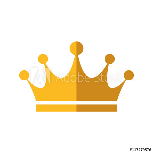 500x500 Crown Royal King Gold Icon. Royalty Concept. Isolated And Flat