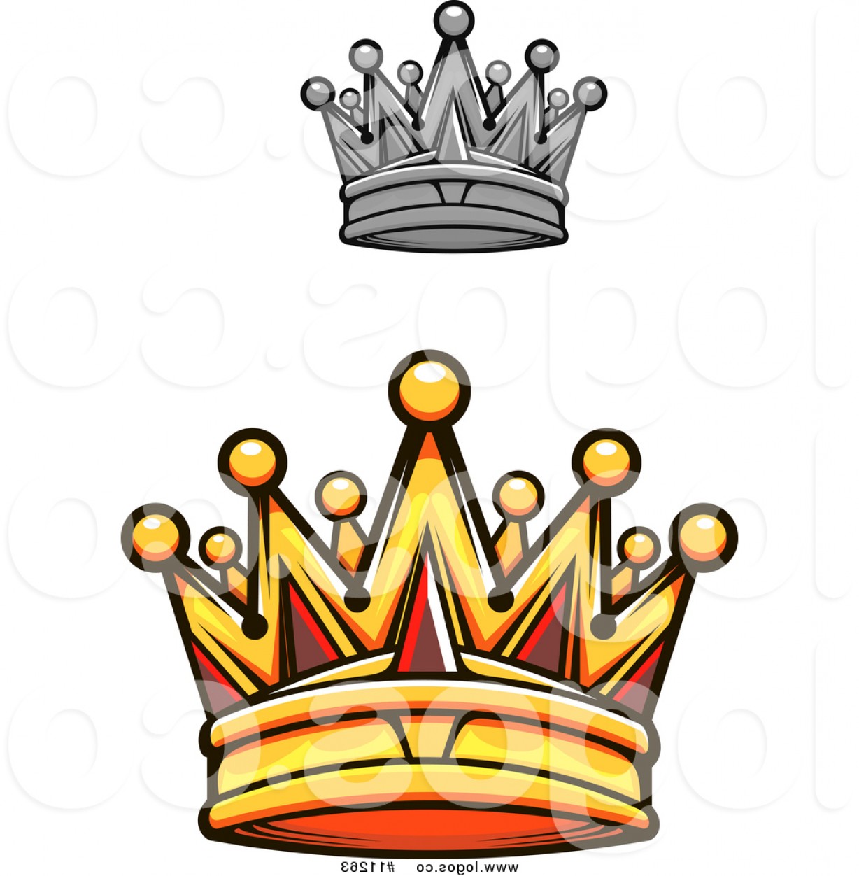 1228x1252 Royalty Free Vector Logo Of A Gold Royal Crown With Red Gems