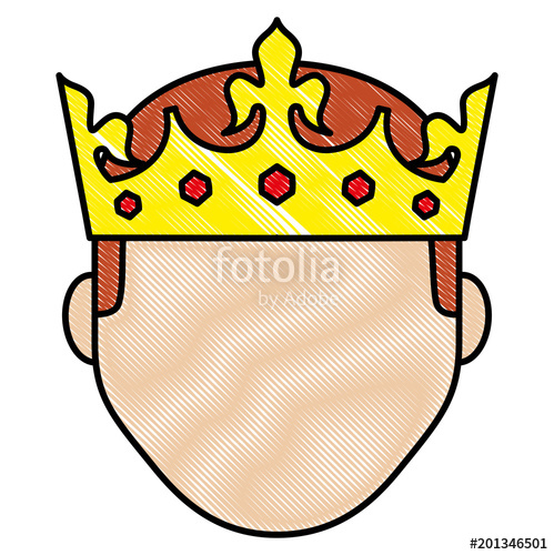 499x500 Face Man Male With Crown Royal Vector Illustration Stock Image