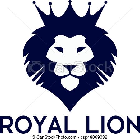 450x451 Lion Head With Crown Vector Logo Design. Lion Face Logo Emblem