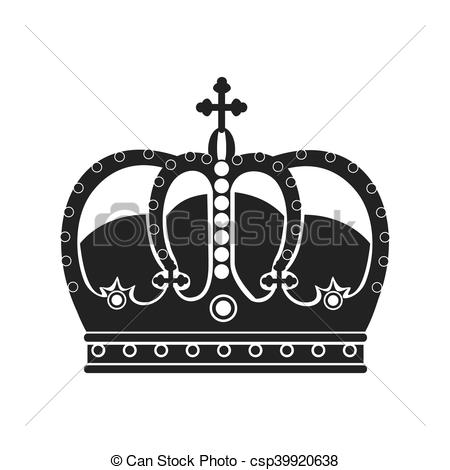 450x470 Royal King Crown Over White Background, Vector Illustration Eps10.