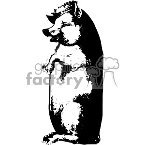 300x300 Royalty Free Vintage Pig Wearing A Crown Vector Vintage 1900